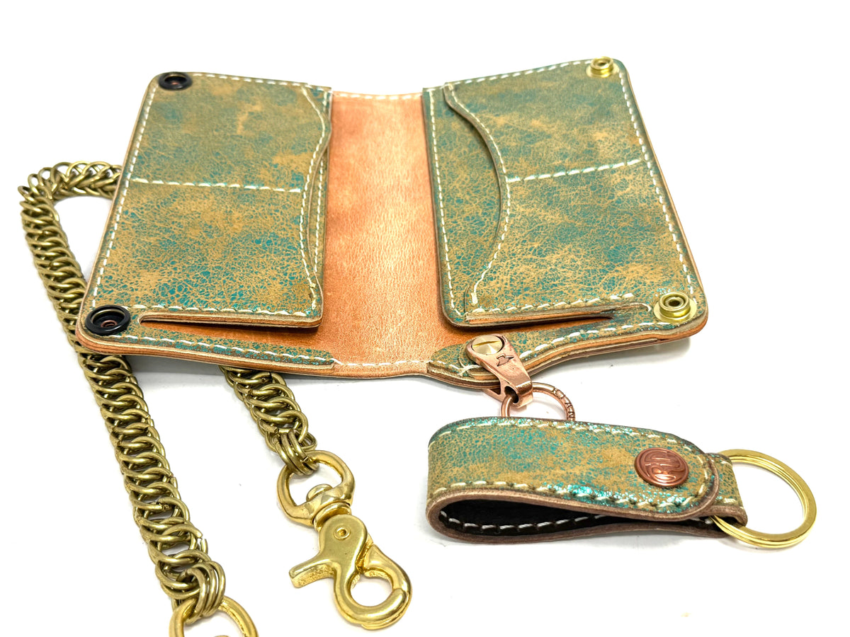 Anvil 5G Long Wallet - “Fallout Teal” Lambskin - Anvil Customs
