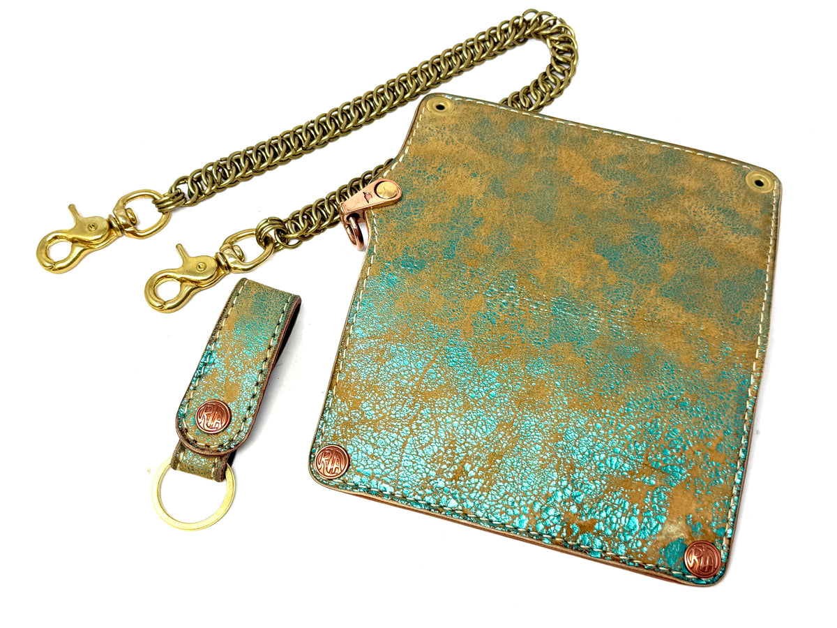 Anvil 5G Long Wallet - “Fallout Teal” Lambskin - Anvil Customs