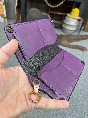 Anvil 5G Long Wallet -  Purple Hermann Oak - Anvil Customs