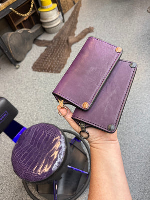 Anvil 5G Long Wallet -  Purple Hermann Oak - Anvil Customs