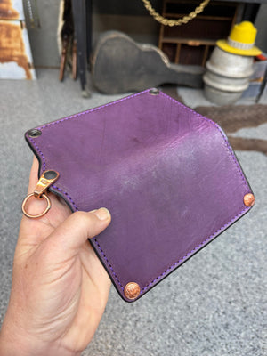Anvil 5G Long Wallet -  Purple Hermann Oak - Anvil Customs