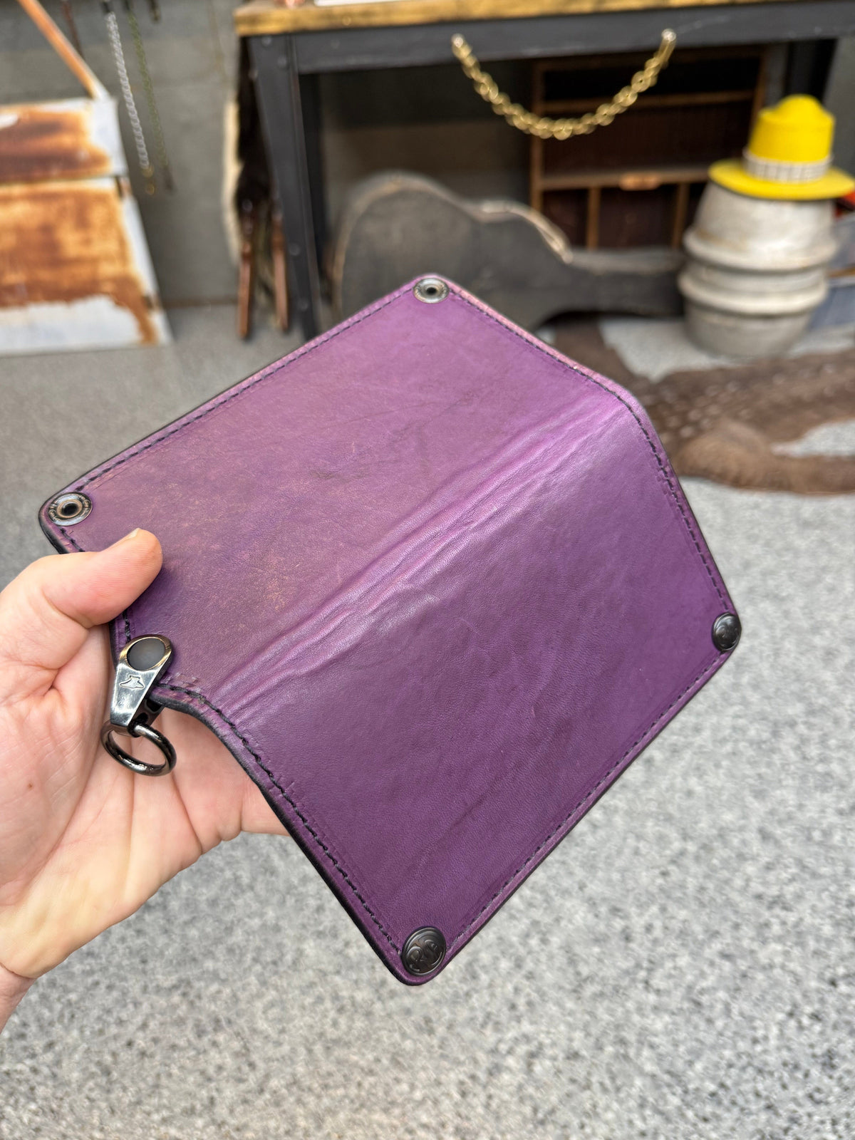 Anvil 5G Long Wallet -  Purple Hermann Oak - Anvil Customs