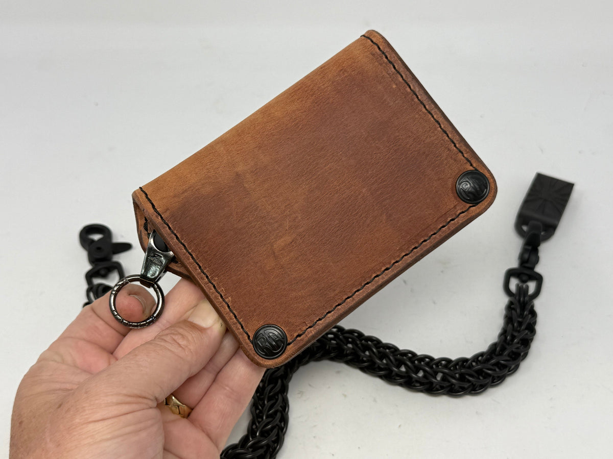 Anvil 5G Mini Long Chain Wallet - Hermann Oak Harness - Anvil Customs