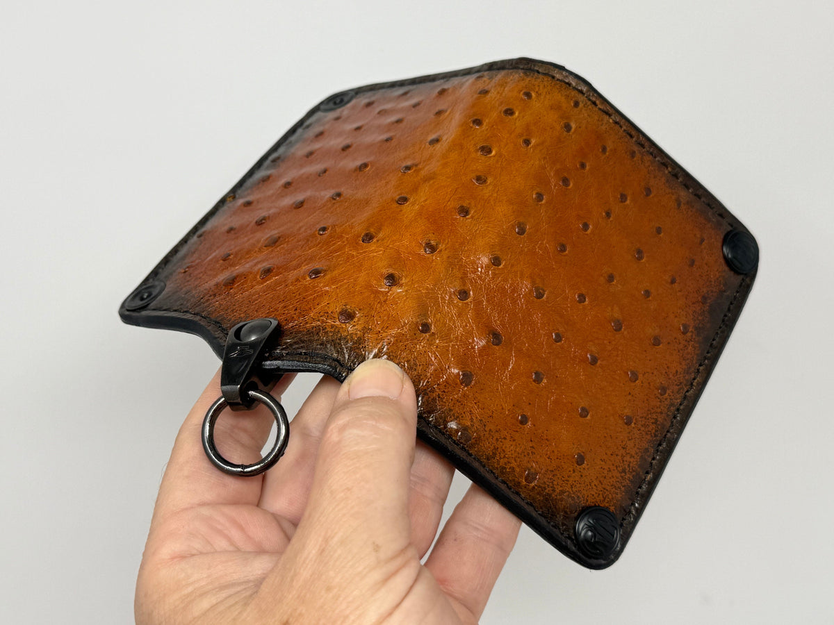 Anvil 5G Mini Long Chain Wallet - Sunburst Ostrich Quill