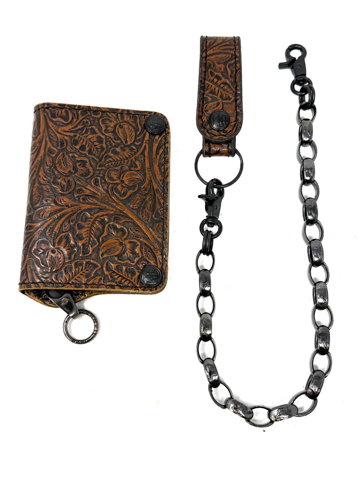 Anvil 5G Mini Long Chain Wallet - Western Floral - Anvil Customs