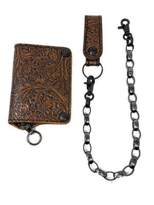 Anvil 5G Mini Long Chain Wallet - Western Floral - Anvil Customs