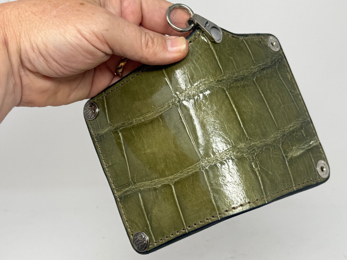 Anvil 5G Mini Long Wallet - Army Green Giant Gator - Anvil Customs