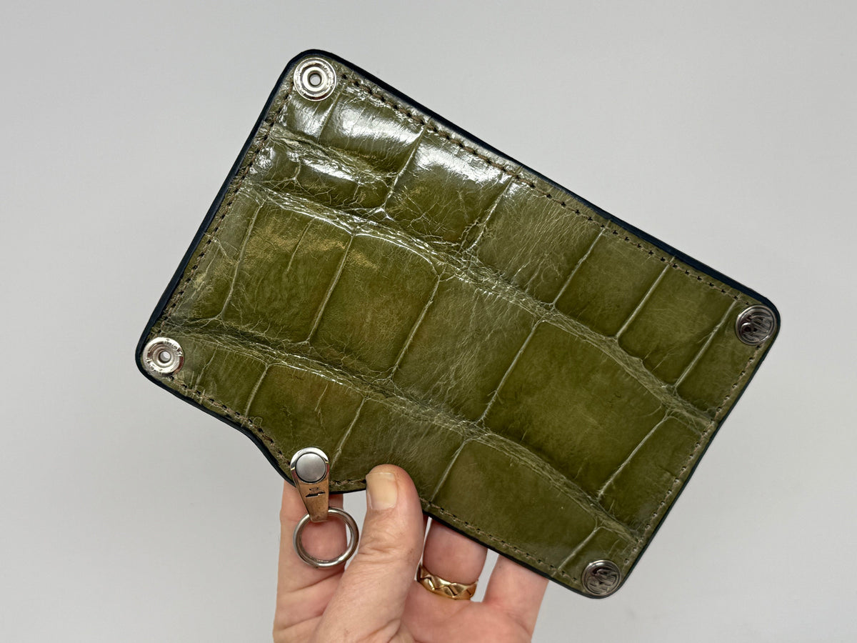 Anvil 5G Mini Long Wallet - Army Green Giant Gator - Anvil Customs