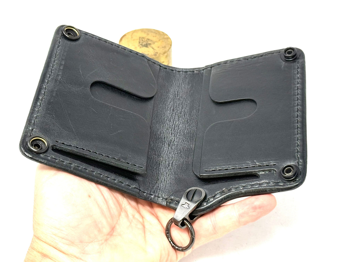 Anvil 5G Mini Long Wallet - Black/Gold Alligator Cloaca - Anvil Customs