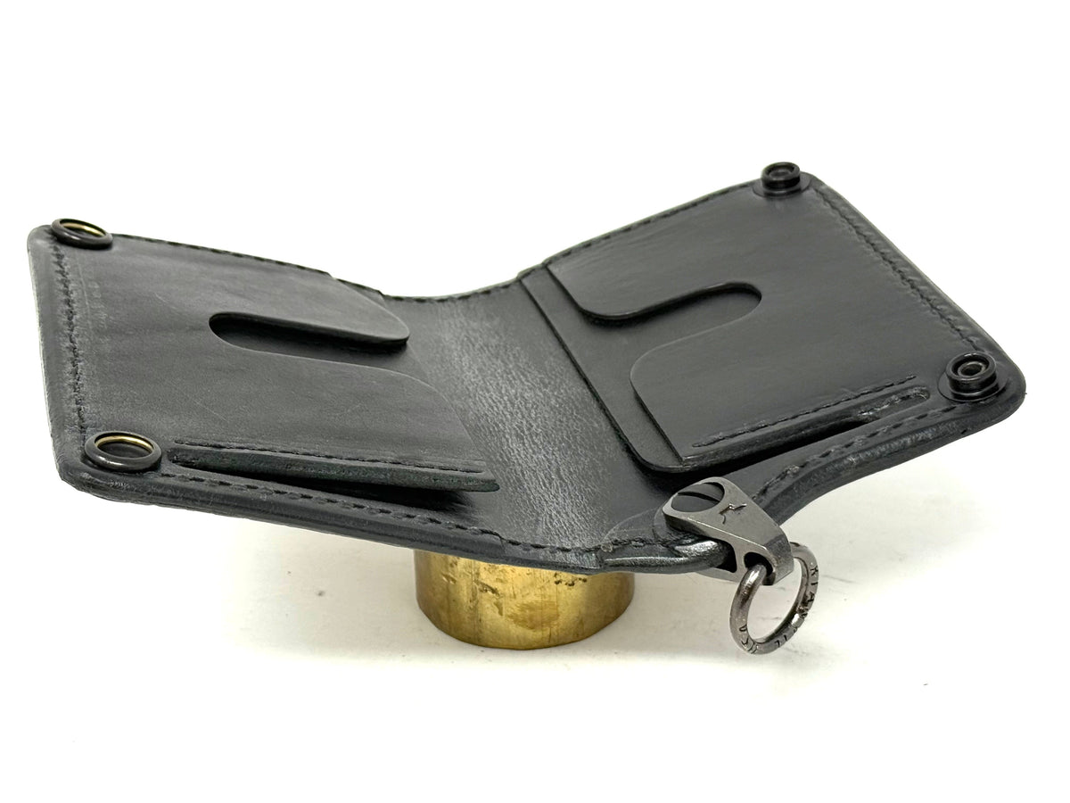 Anvil 5G Mini Long Wallet - Black/Gold Alligator Cloaca - Anvil Customs