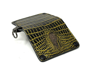 Anvil 5G Mini Long Wallet - Black/Gold Alligator Cloaca - Anvil Customs