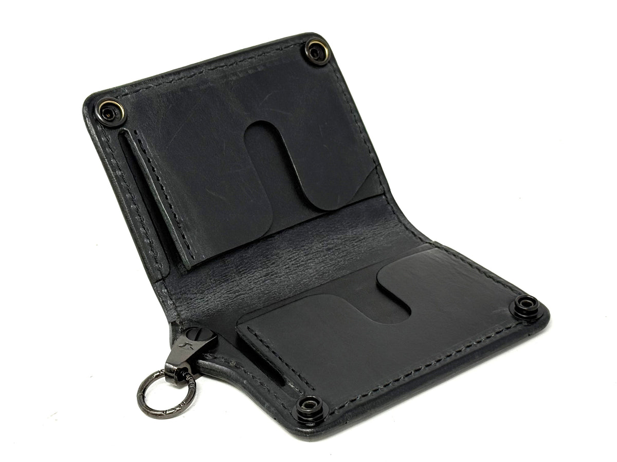 Anvil 5G Mini Long Wallet - Black/Gold Alligator Cloaca - Anvil Customs
