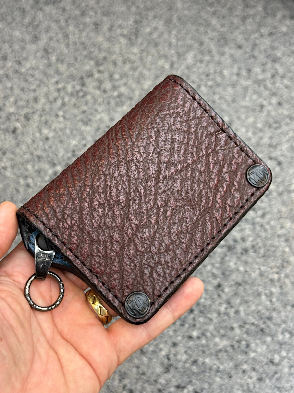 Anvil 5G Mini Long Wallet -  Oxblood Shark - Anvil Customs