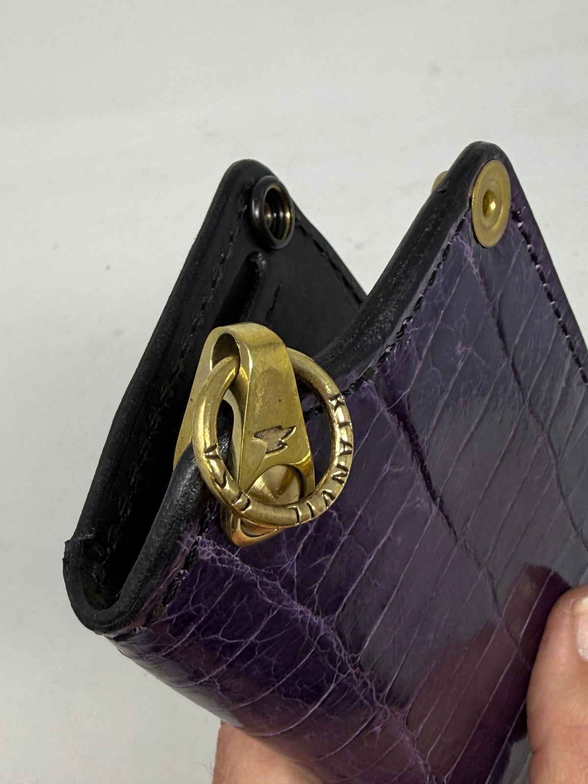 Anvil 5G Mini Long Wallet -  Purple Alligator - Anvil Customs