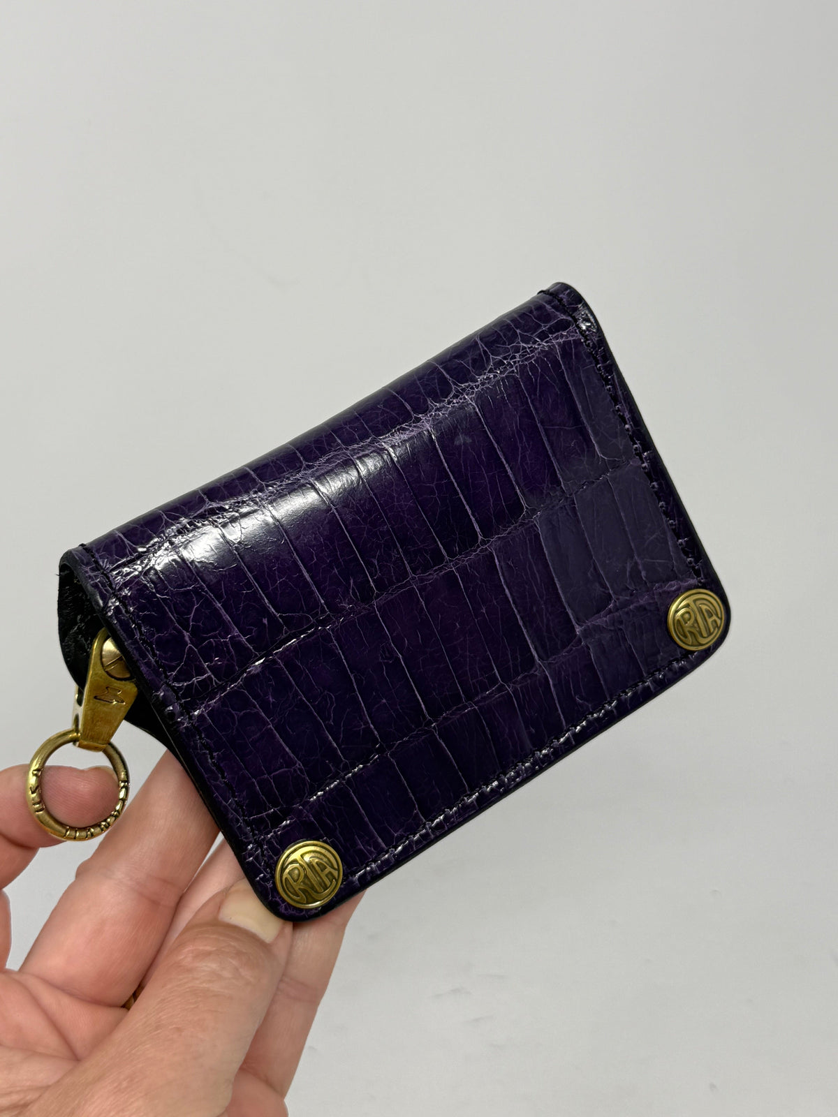Anvil 5G Mini Long Wallet -  Purple Alligator - Anvil Customs
