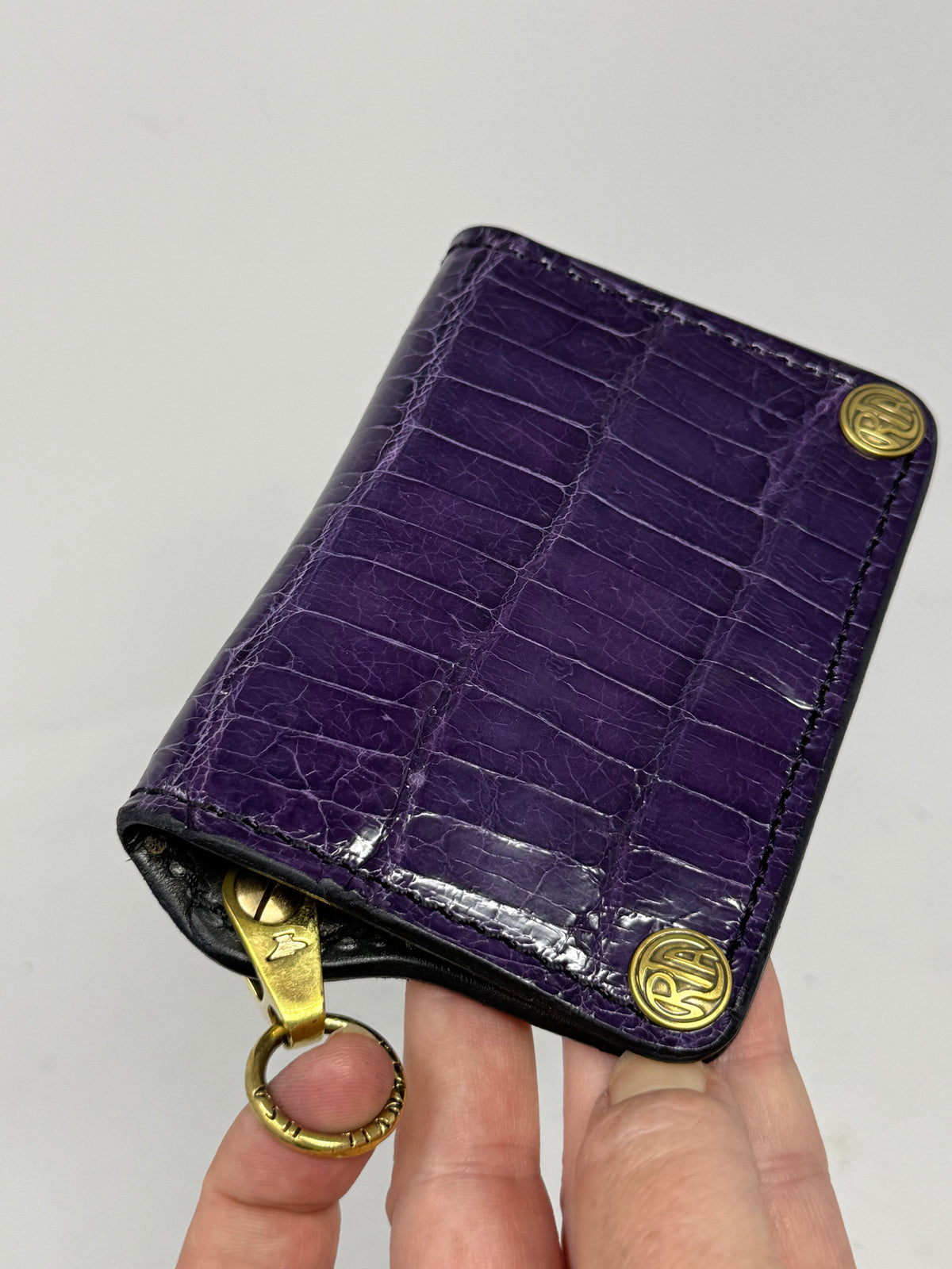 Anvil 5G Mini Long Wallet -  Purple Alligator - Anvil Customs