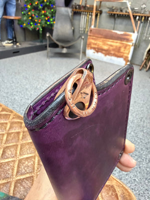 Anvil 5G Mini Long Wallet -  Purple Hermann Oak - Anvil Customs