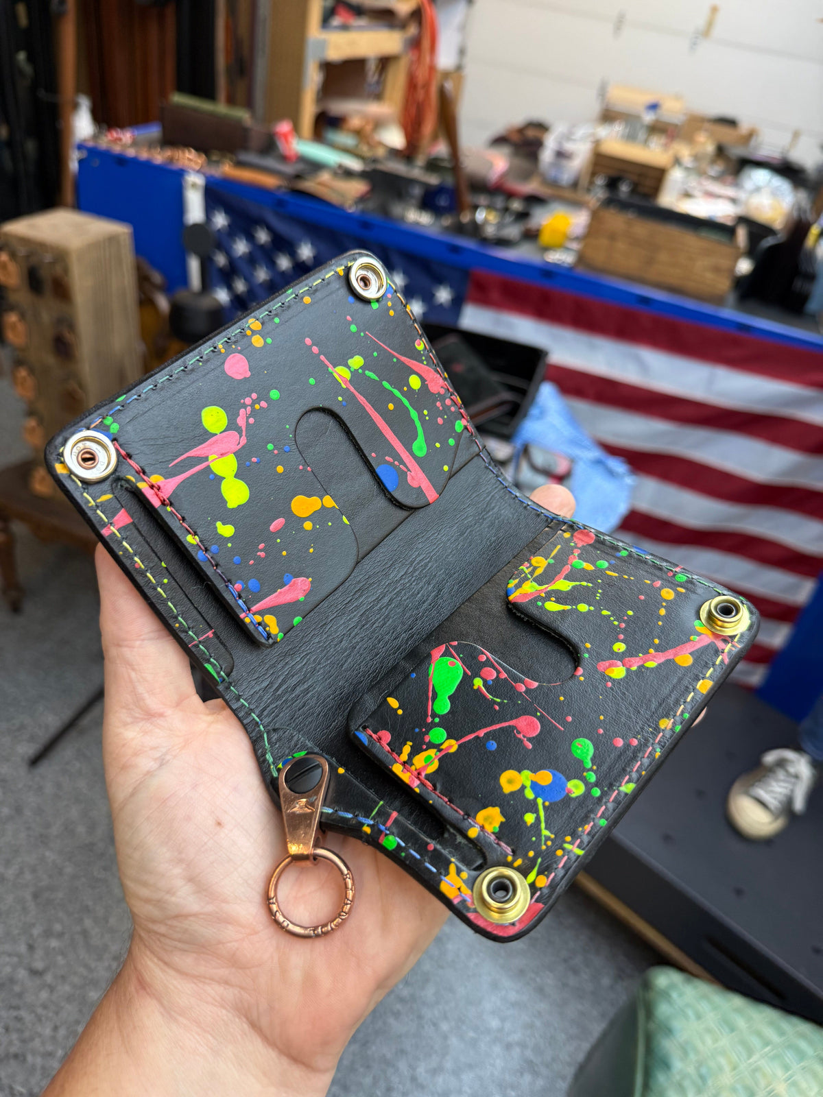 Anvil 5G Mini Long Wallet -  Purple/Gold Alligator - Anvil Customs