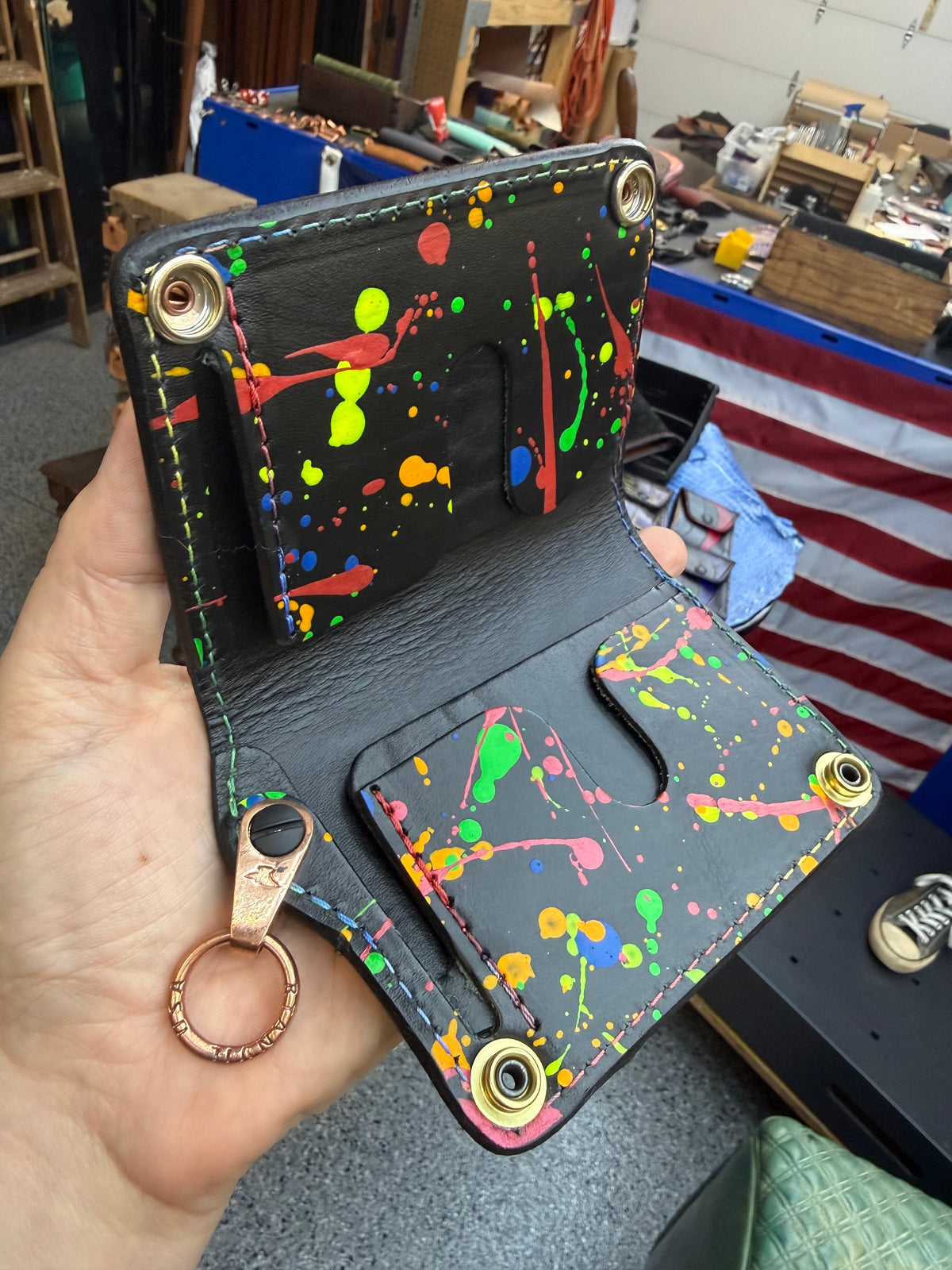 Anvil 5G Mini Long Wallet -  Purple/Gold Alligator - Anvil Customs