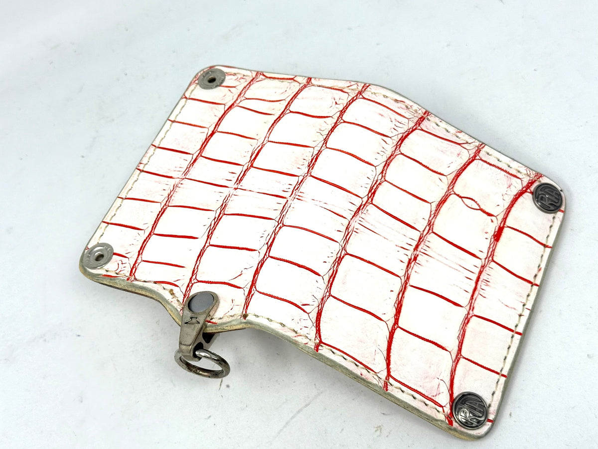 Anvil 5G Mini Long Wallet -  White/Red Alligator - Anvil Customs