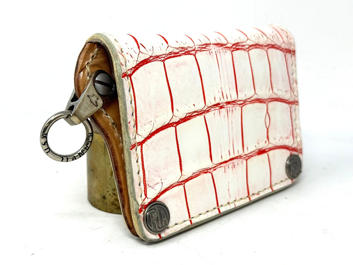 Anvil 5G Mini Long Wallet -  White/Red Alligator - Anvil Customs