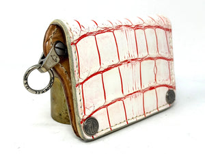 Anvil 5G Mini Long Wallet -  White/Red Alligator - Anvil Customs