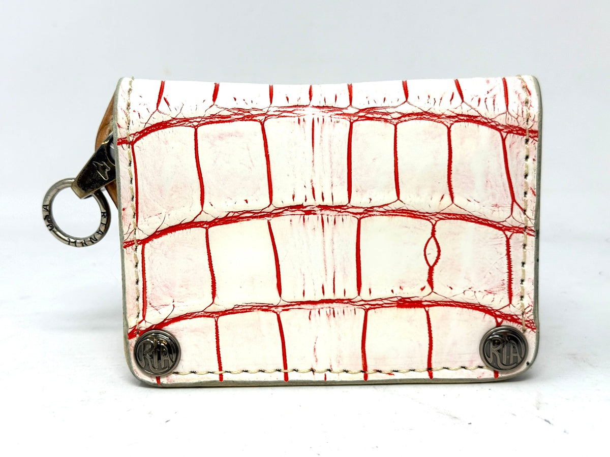 Anvil 5G Mini Long Wallet -  White/Red Alligator - Anvil Customs