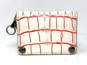 Anvil 5G Mini Long Wallet -  White/Red Alligator - Anvil Customs
