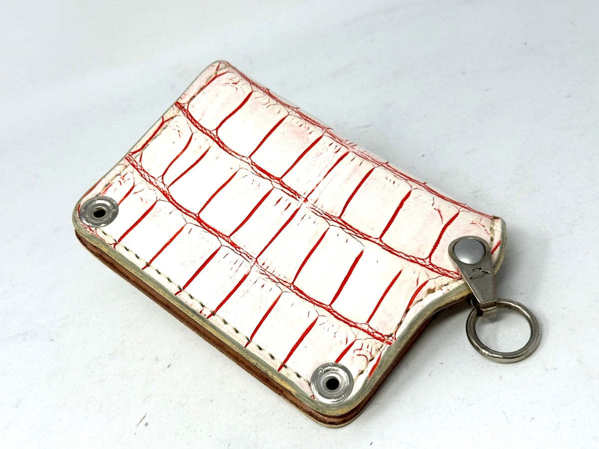 Anvil 5G Mini Long Wallet -  White/Red Alligator - Anvil Customs