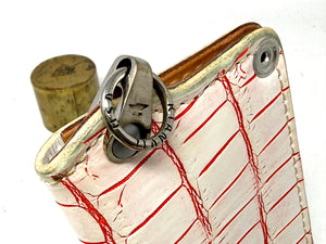 Anvil 5G Mini Long Wallet -  White/Red Alligator - Anvil Customs