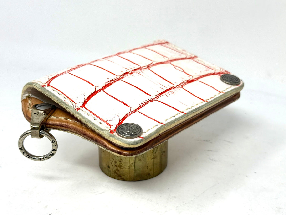 Anvil 5G Mini Long Wallet -  White/Red Alligator - Anvil Customs