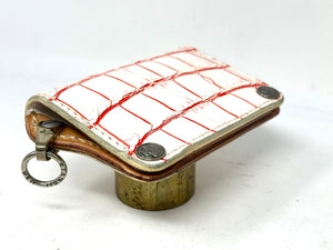 Anvil 5G Mini Long Wallet -  White/Red Alligator - Anvil Customs