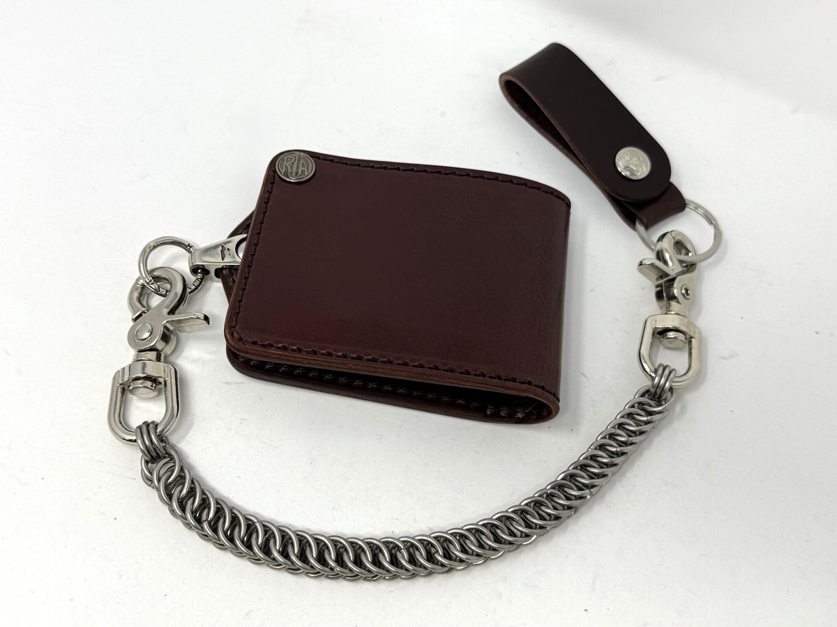 ANVIL Bifold Leather Chain Wallet - Brown 5G - Anvil Customs