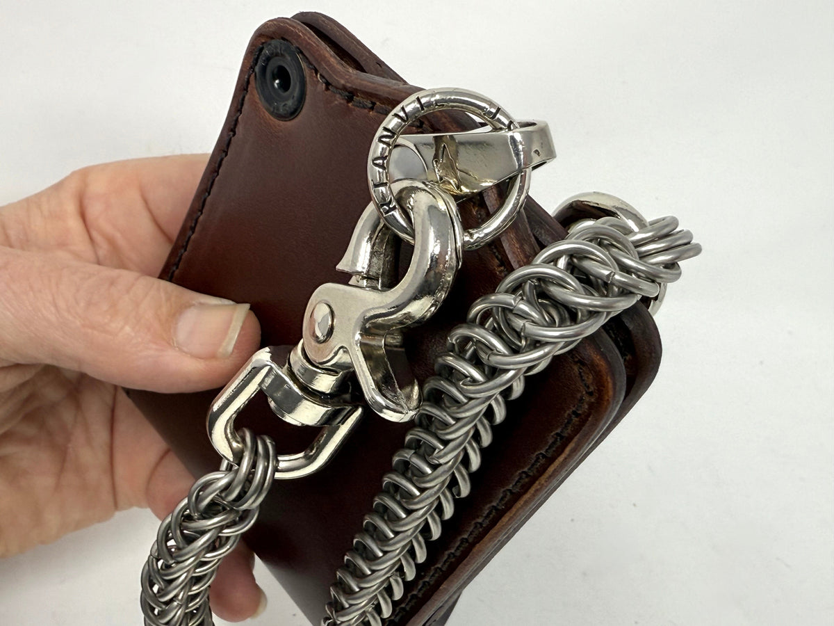 ANVIL Bifold Leather Chain Wallet - Brown 5G - Anvil Customs