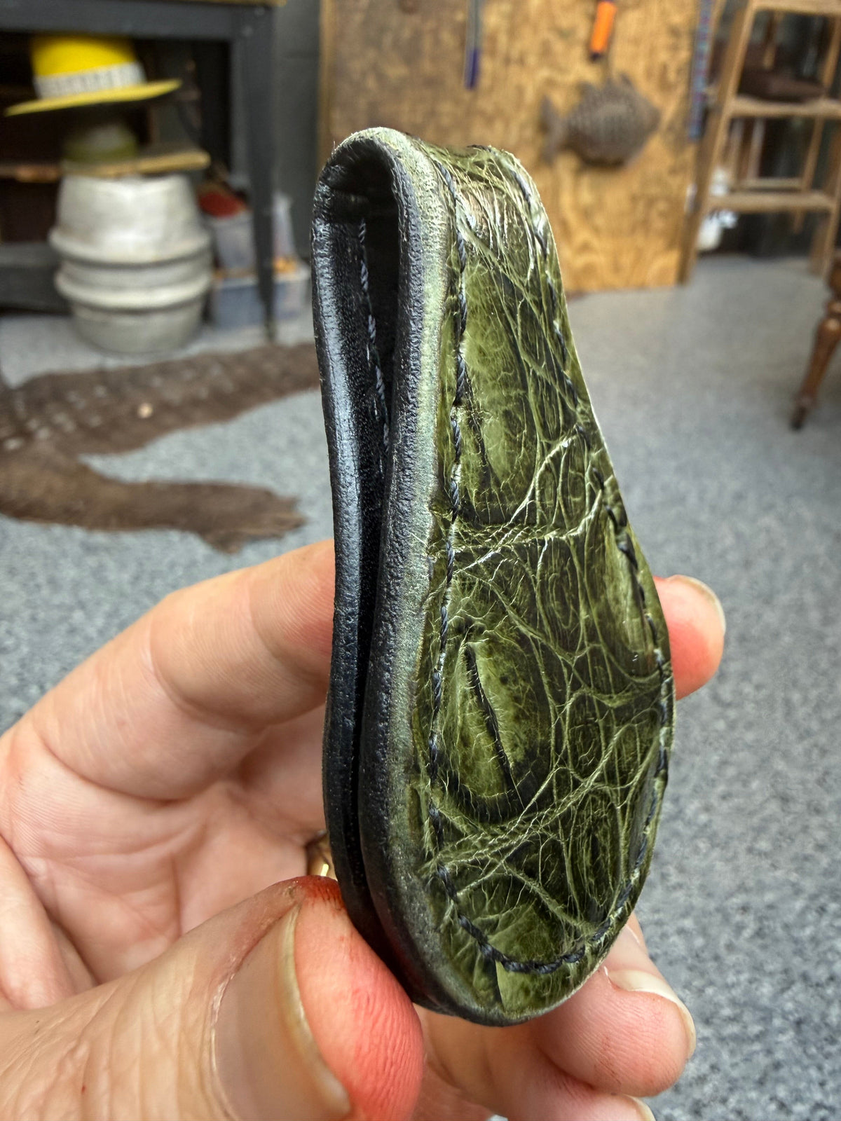 Anvil Cash Clamp Wallet:  Army Green Gator