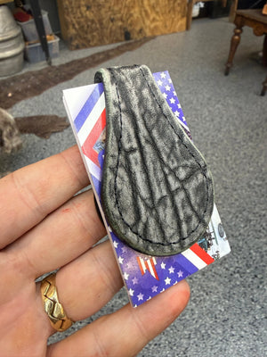 Anvil Cash Clamp Wallet:  Dark Gray Elephant