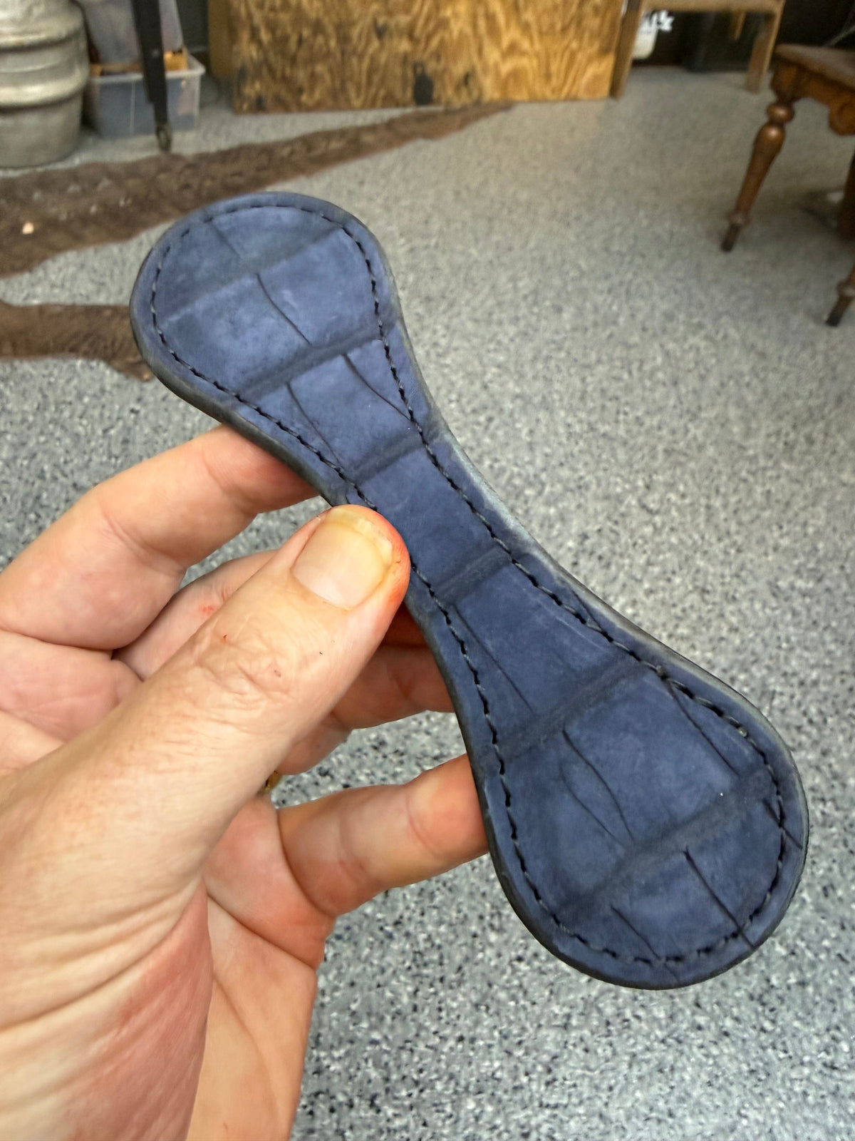 Anvil Cash Clamp Wallet:  Nubuck Navy Alligator