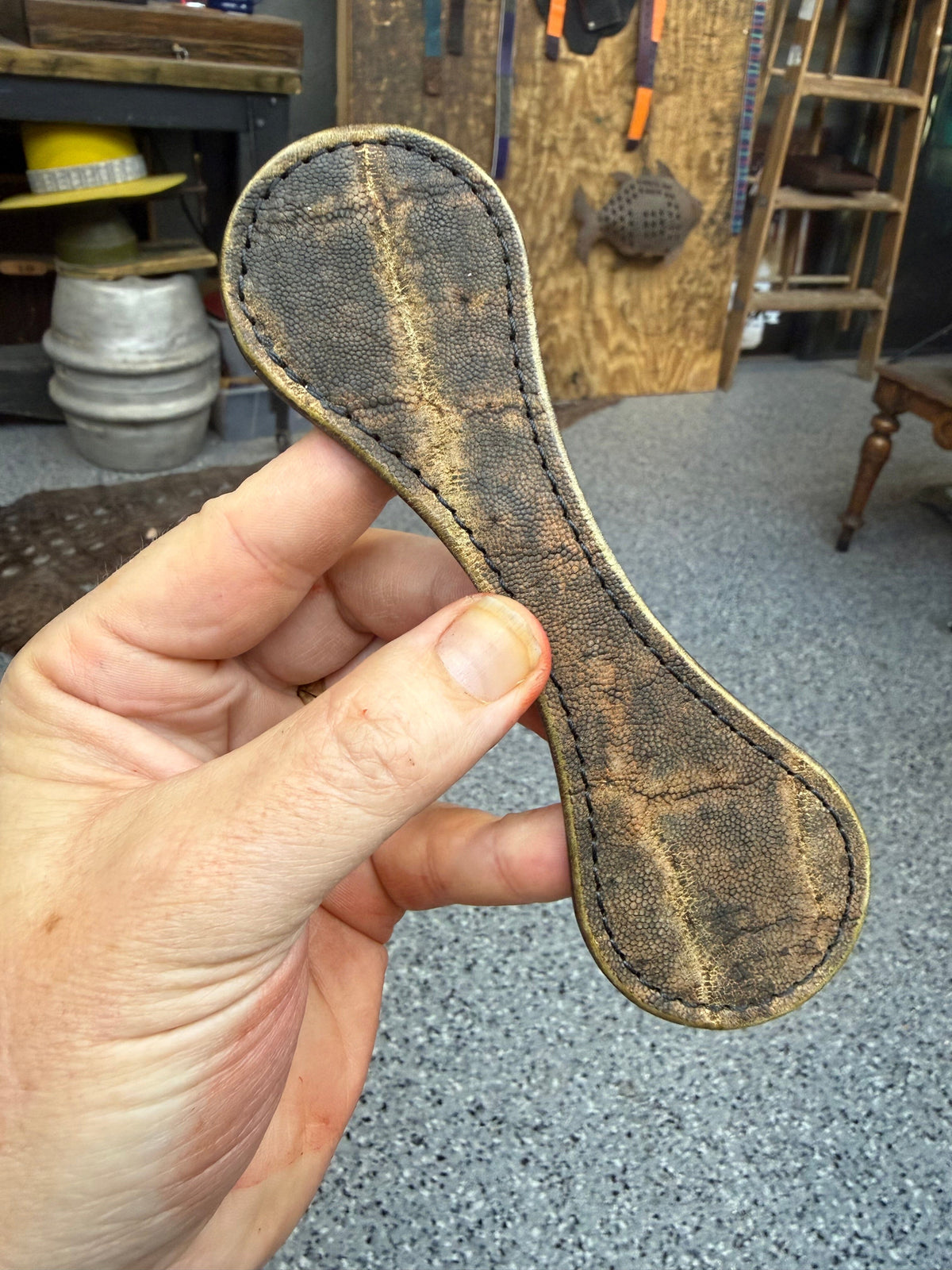 Anvil Cash Clamp Wallet:  Patina Elephant
