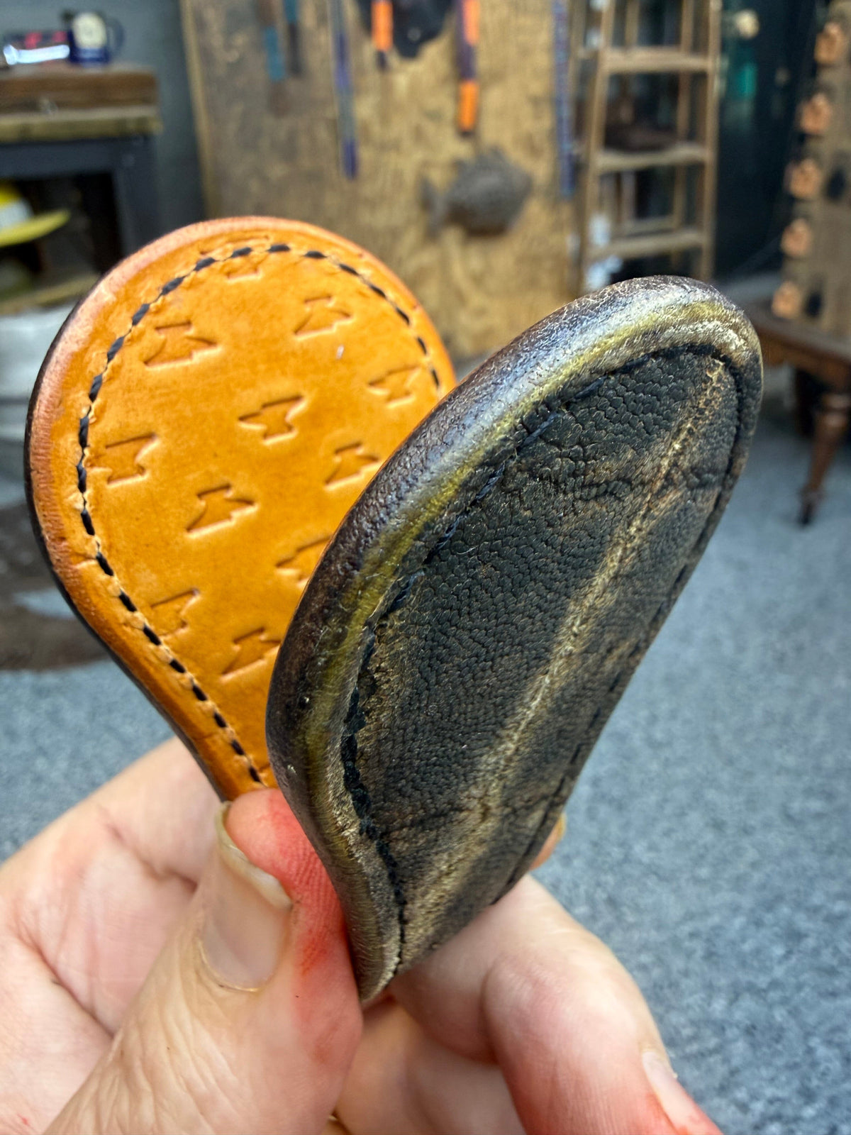 Anvil Cash Clamp Wallet:  Patina Elephant