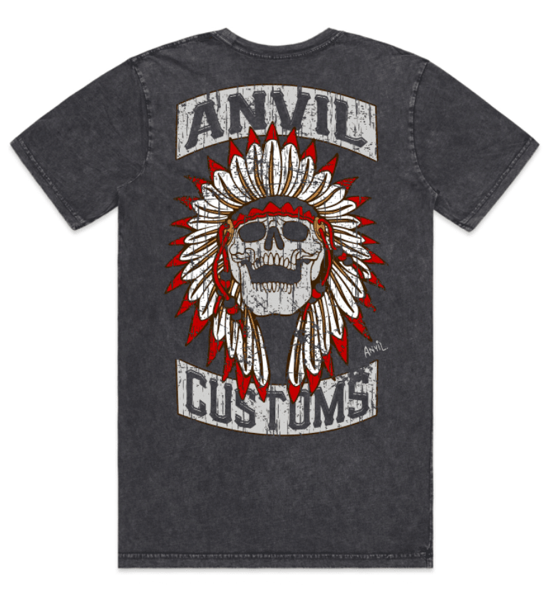 Anvil Original Indian Chief T-Shirt (BLACK STONE) - Anvil Customs