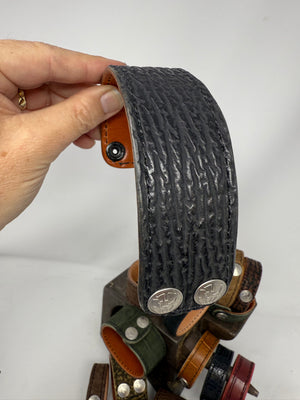 Black Shark Leather Bracelet / Cuff - Anvil Customs