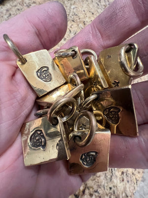 Brass Chain Tag/Pendant: Flatbiller Skull - Anvil Customs