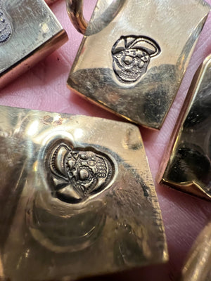 Brass Chain Tag/Pendant: Flatbiller Skull - Anvil Customs