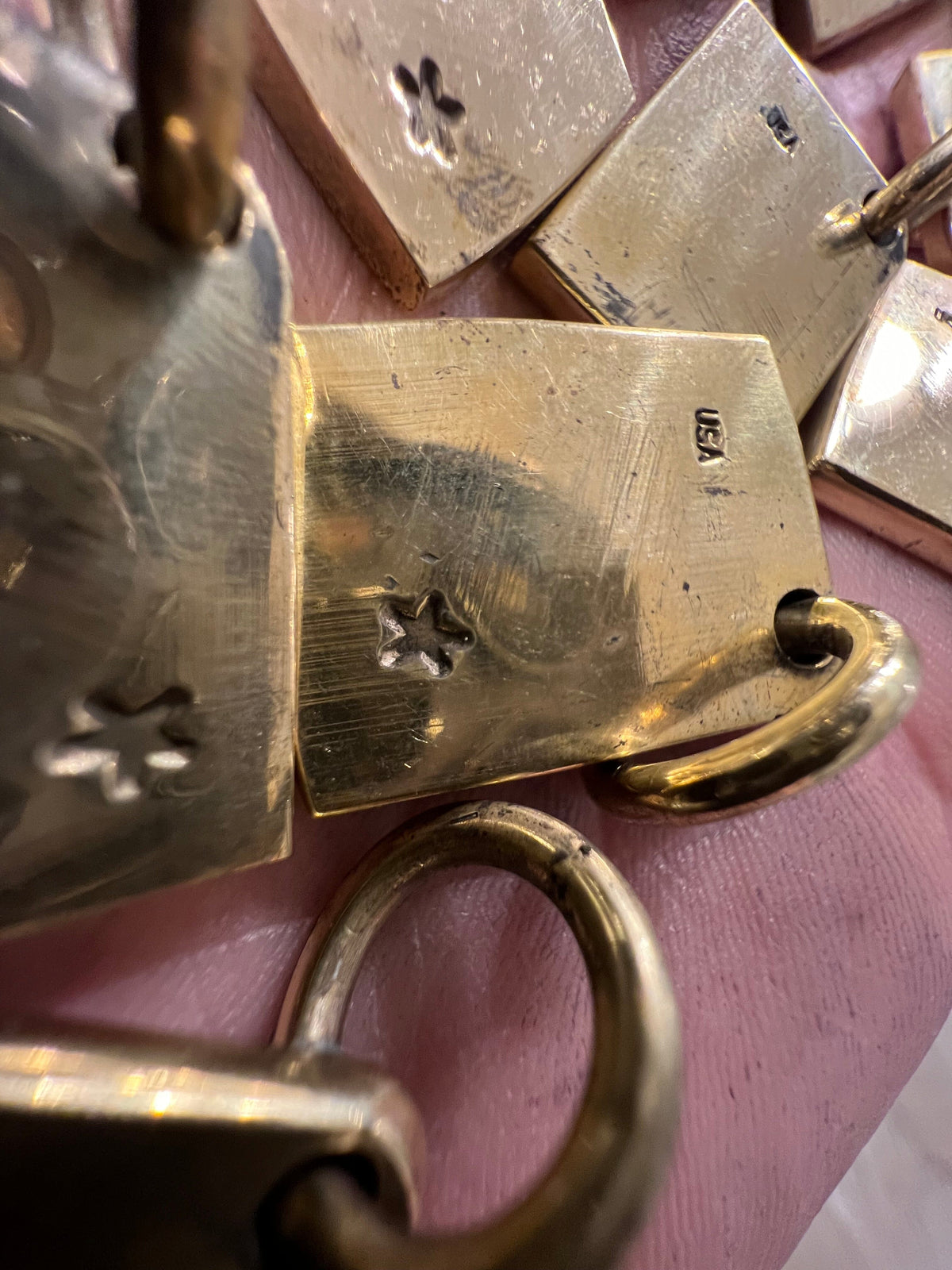 Brass Chain Tag/Pendant: Flatbiller Skull - Anvil Customs