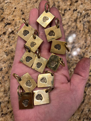 Brass Chain Tag/Pendant: Flatbiller Skull - Anvil Customs