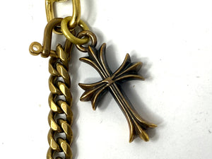 Brass Cuban Wallet Chain w/ Patonce Cross - Anvil Customs