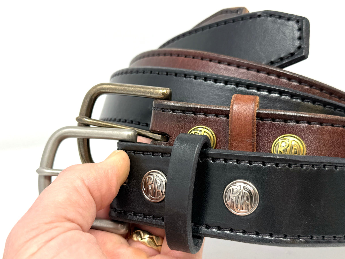Custom Leather Belt - 2 Ply Stitched Gun Belt - Anvil Customs