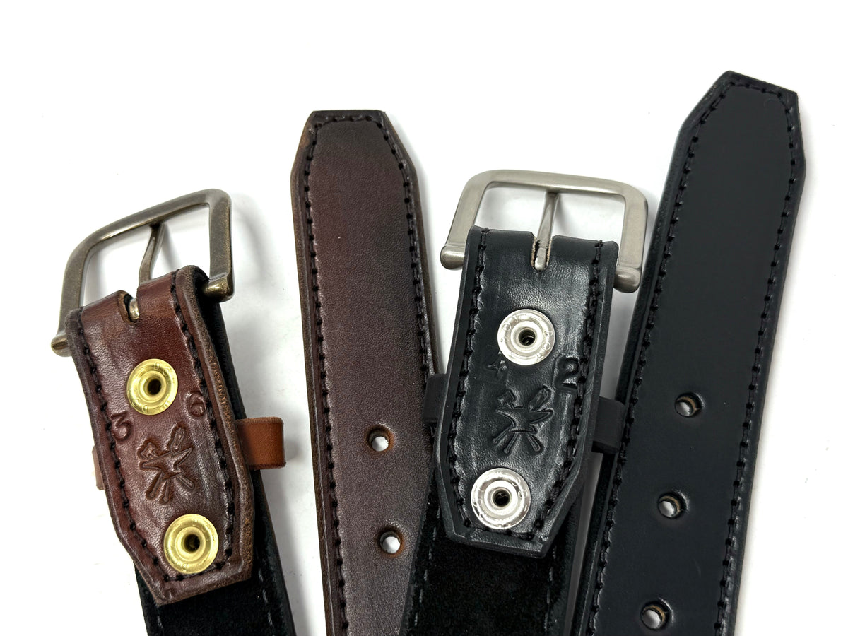Custom Leather Belt - 2 Ply Stitched Gun Belt - Anvil Customs