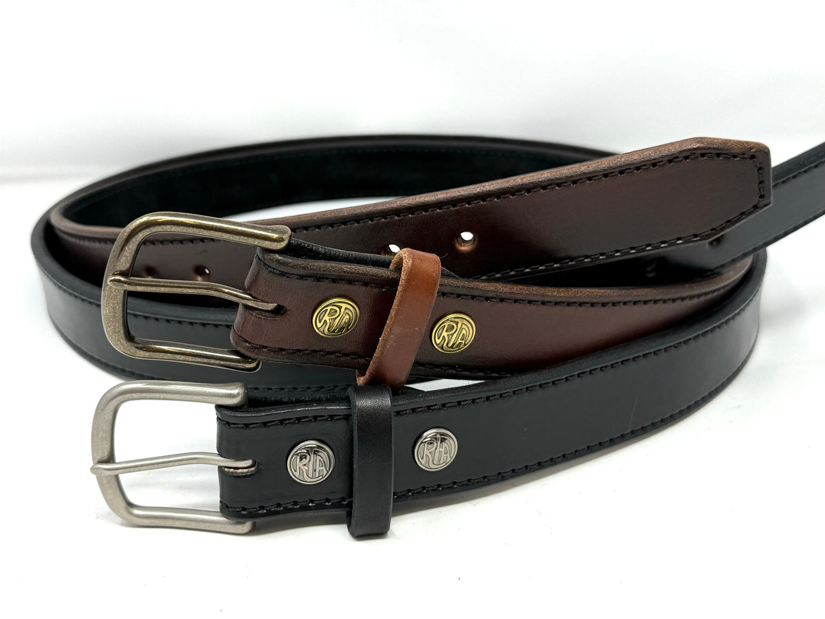 Custom Leather Belt - 2 Ply Stitched Gun Belt - Anvil Customs