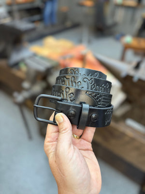 Custom Leather Belt - We The People - Anvil Customs